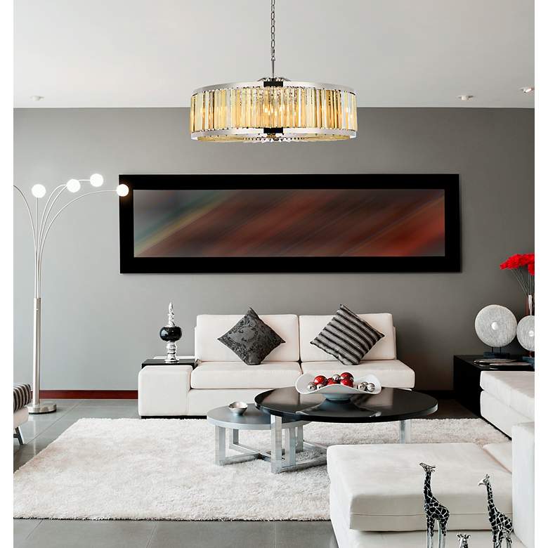 Image 3 Chelsea 10 Light Polished Nickel Chandelier Golden Teak more views