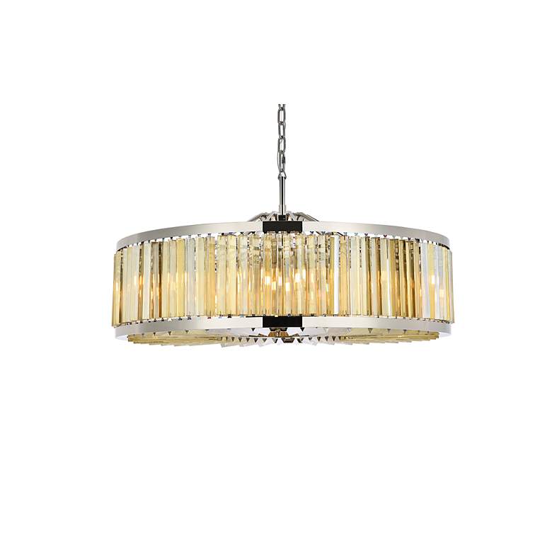 Image 4 Chelsea 10 Light Polished Nickel Chandelier Golden Teak more views