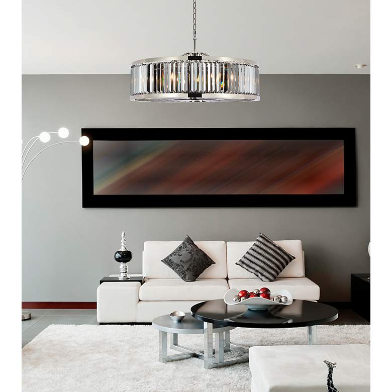 Image 3 Chelsea 10 Light Polished Nickel Chandelier Silver Shade (Grey) more views