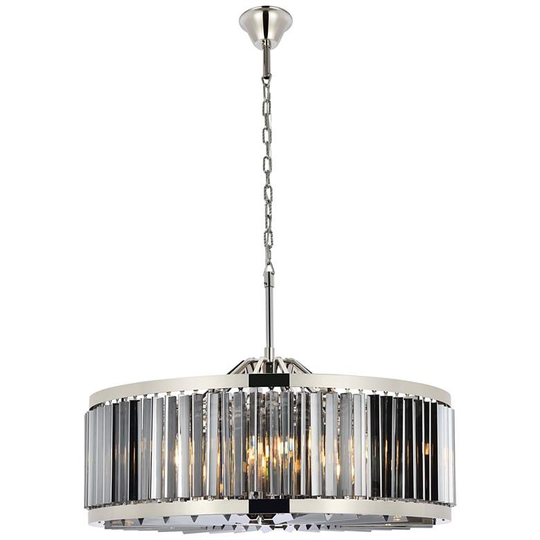 Image 1 Chelsea 10 Light Polished Nickel Chandelier Silver Shade (Grey)
