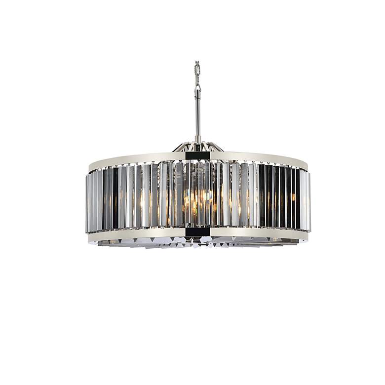 Image 4 Chelsea 10 Light Polished Nickel Chandelier Silver Shade (Grey) more views