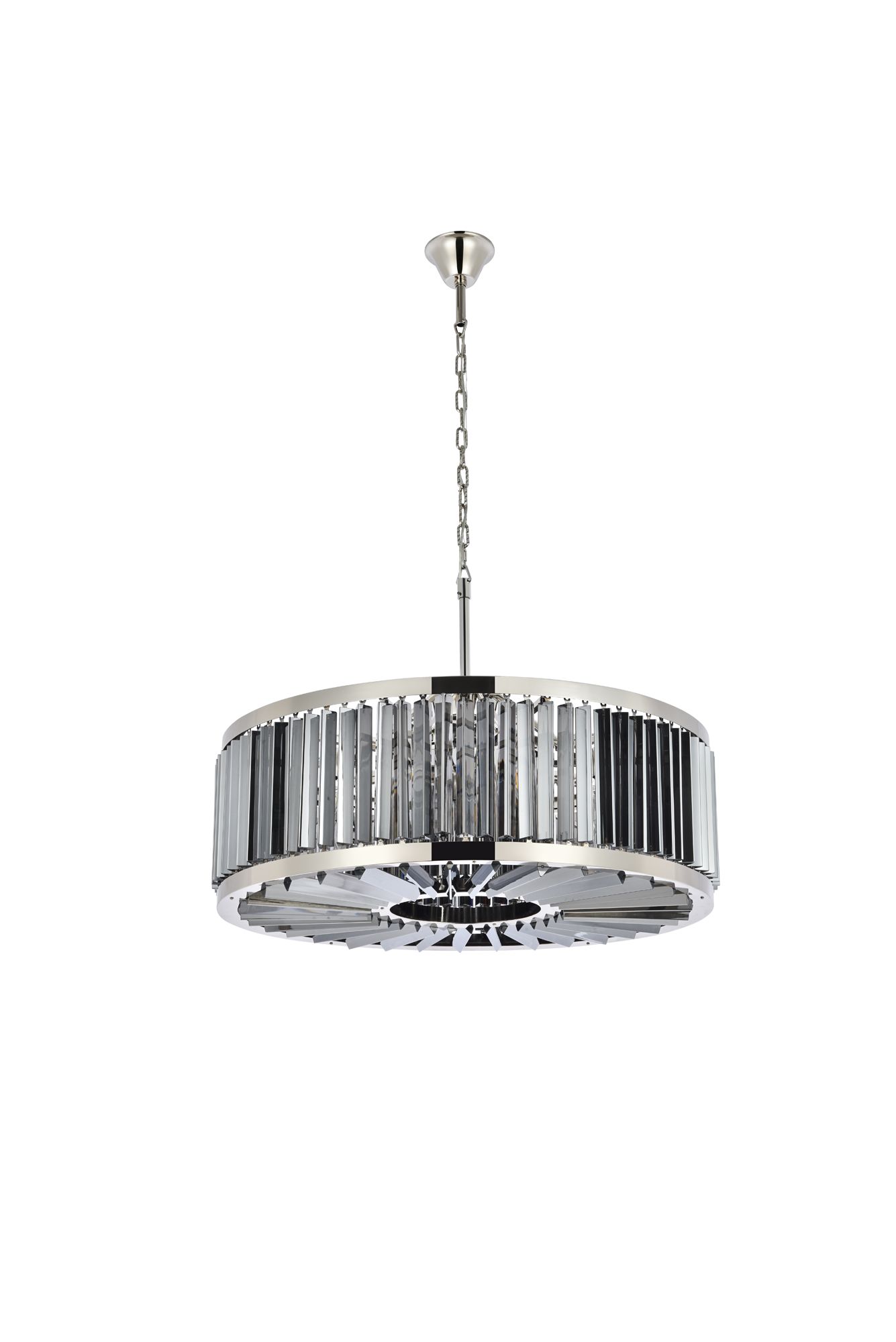 Chelsea 10 Light Polished Nickel Chandelier Silver Shade (Grey)