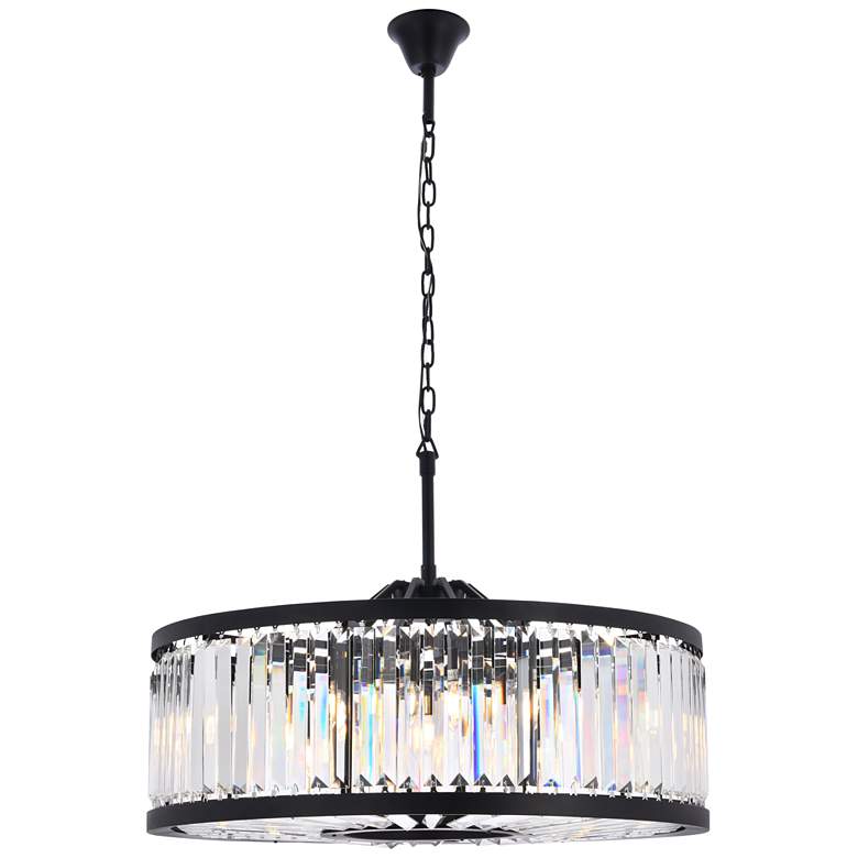 Image 2 Chelsea 10 Lt Matte Black Chandelier Clear