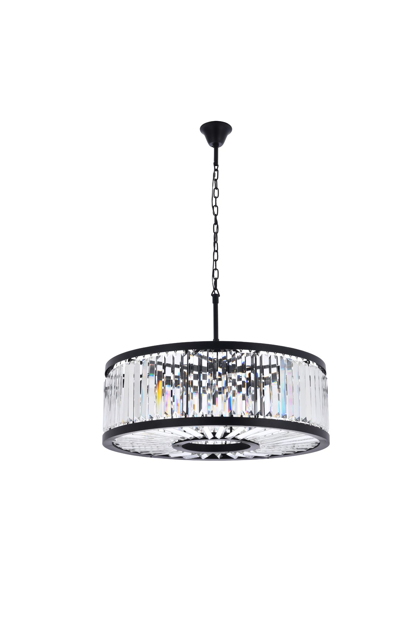 Chelsea 10 Lt Matte Black Chandelier Clear