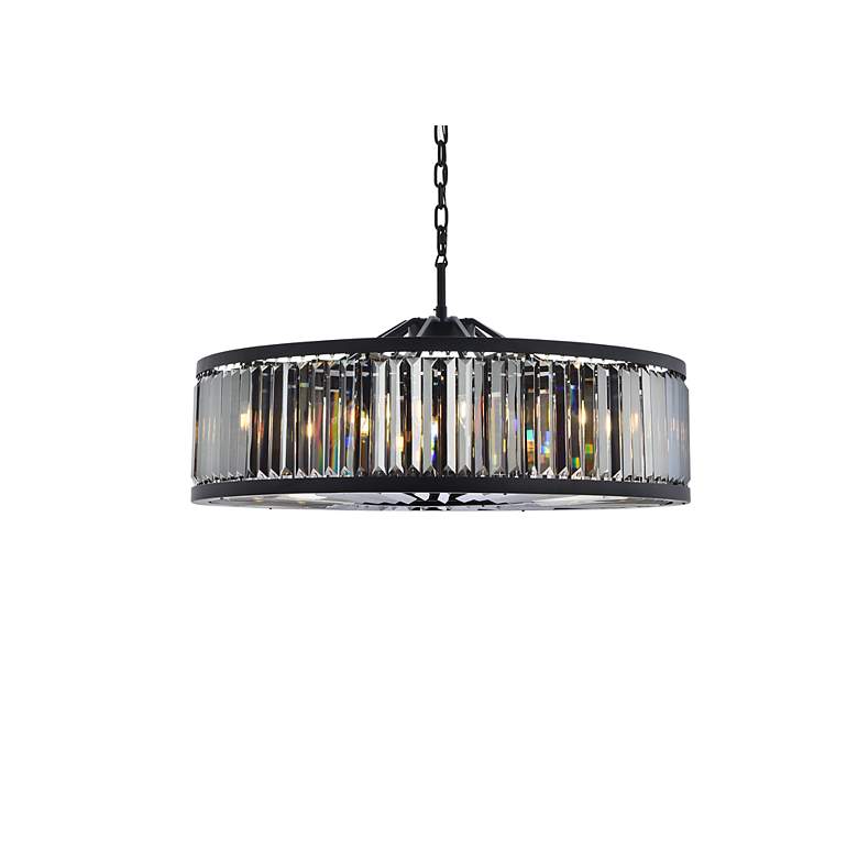 Image 3 Chelsea 10 Lt Matte Black Chandelier Silver Shade (Grey) more views