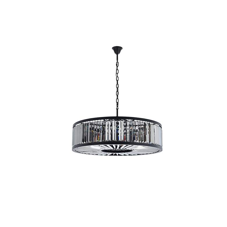 Image 7 Chelsea 10 Lt Matte Black Chandelier Silver Shade (Grey) more views