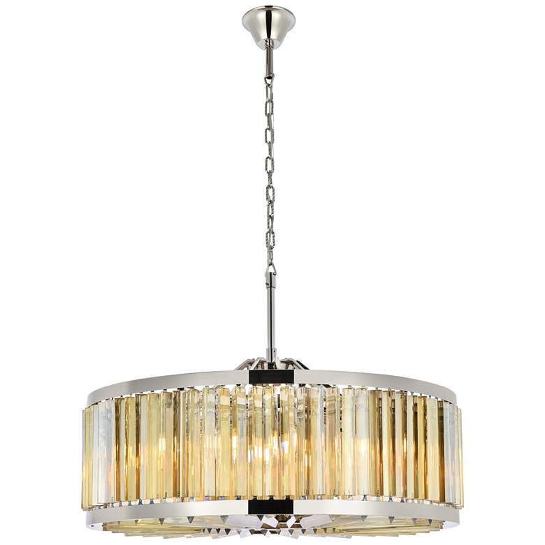Image 1 Chelsea 10 Lt Polished Nickel Chandelier Golden Teak