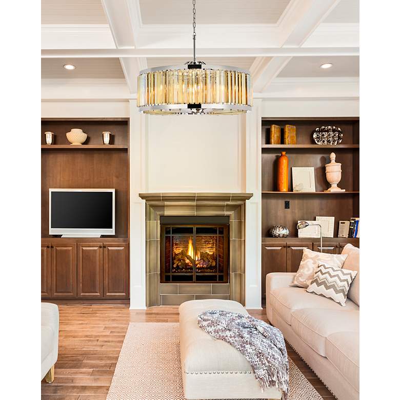 Image 2 Chelsea 10 Lt Polished Nickel Chandelier Golden Teak more views