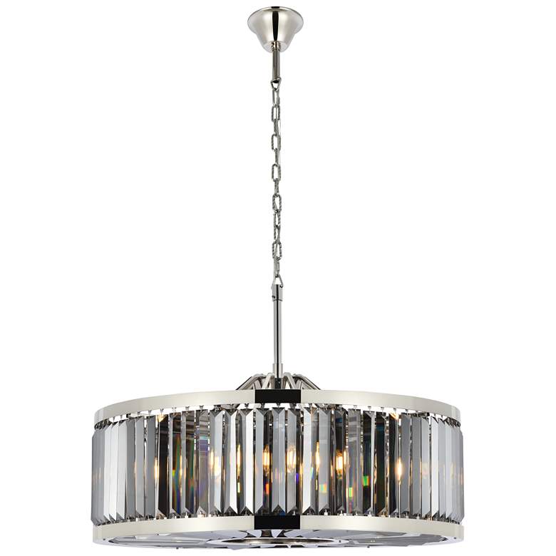 Image 1 Chelsea 10 Lt Polished Nickel Chandelier Silver Shade (Grey)