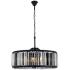 Chelsea 10Lt Matte Black Chandelier Silver Shade (Grey)