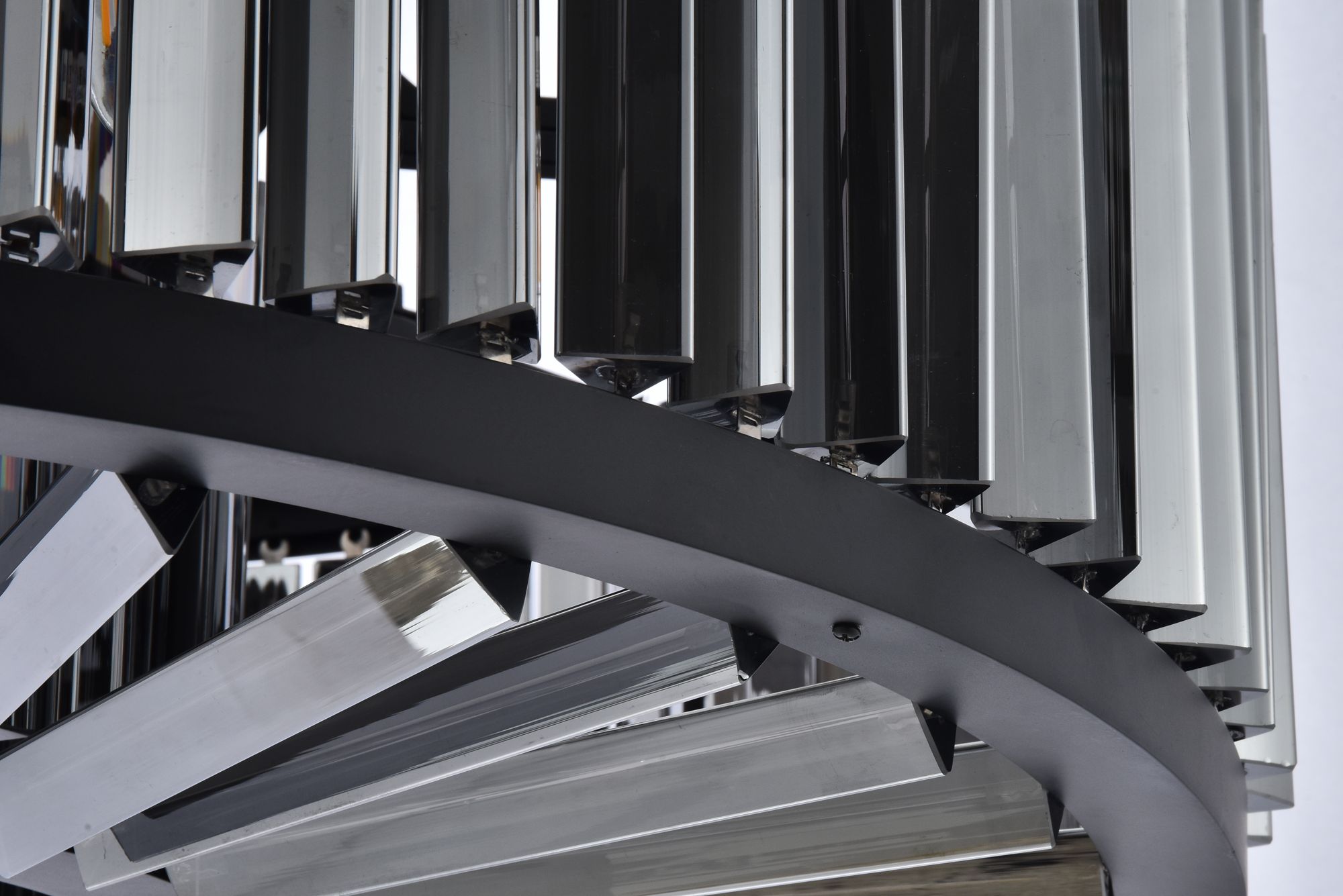 Image 5 Chelsea 10Lt Matte Black Chandelier Silver Shade (Grey) more views