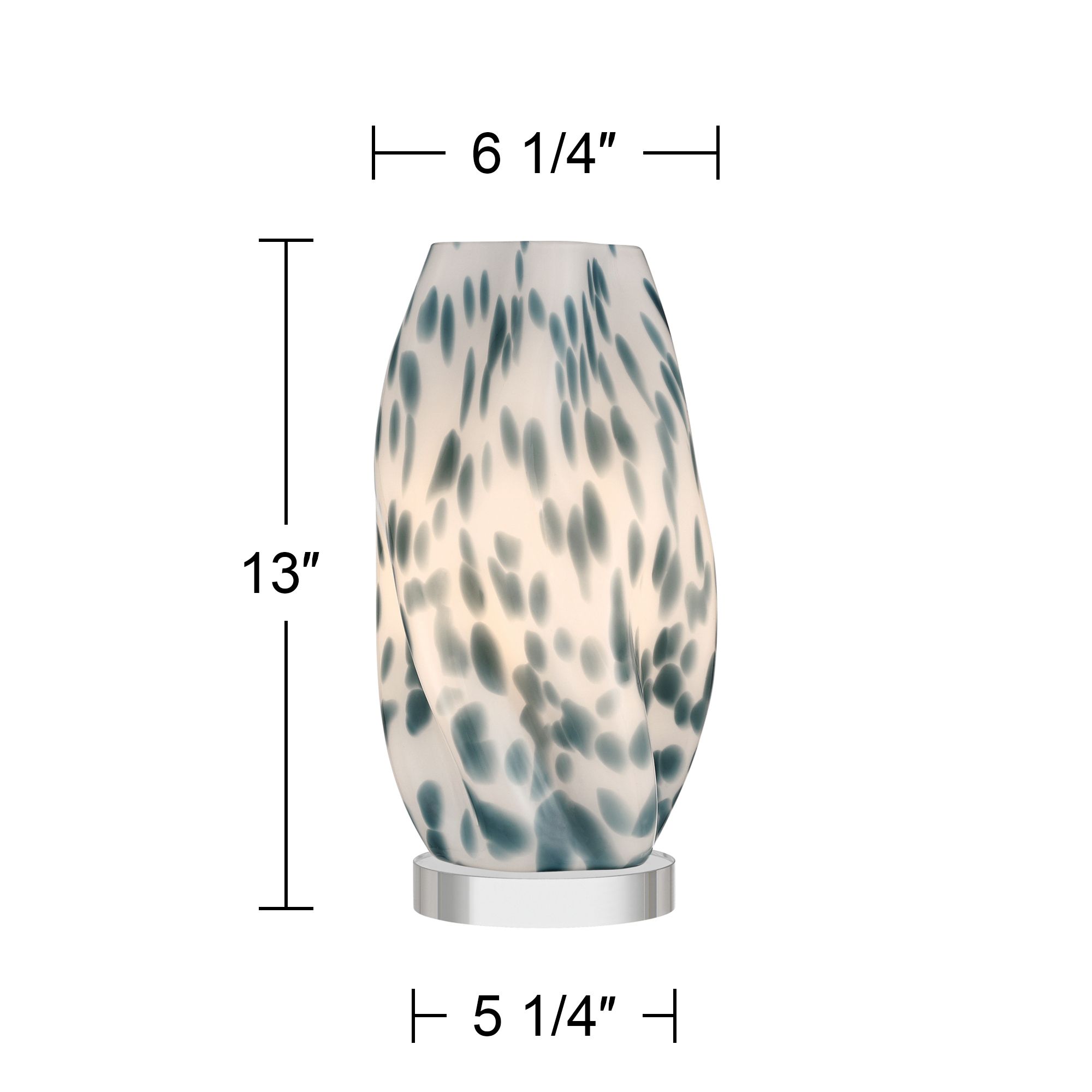 Chelsea 13" High Blue and White Spotted Accent Lamp Set of 2