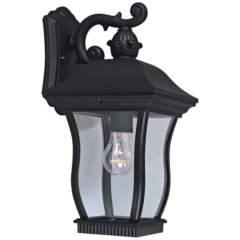 Image 1 Chelsea 14 1/2 inch High Clear Glass Black Outdoor Wall Light