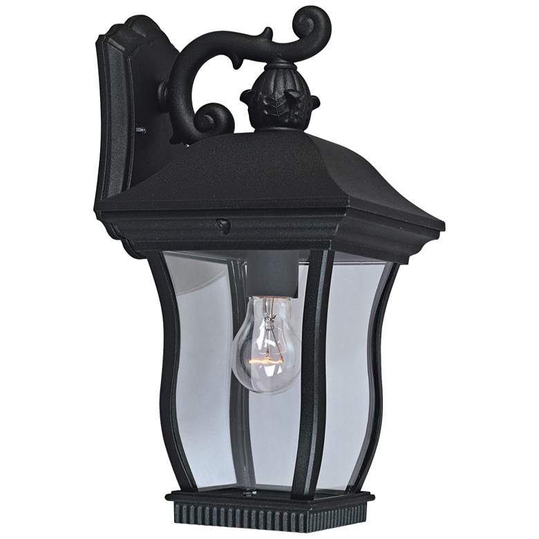 Image 1 Chelsea 14 1/2" High Clear Glass Black Outdoor Wall Light