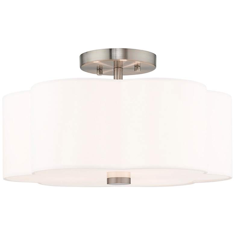Image 2 Chelsea 15" Wide Brushed Nickel Clover Ceiling Light