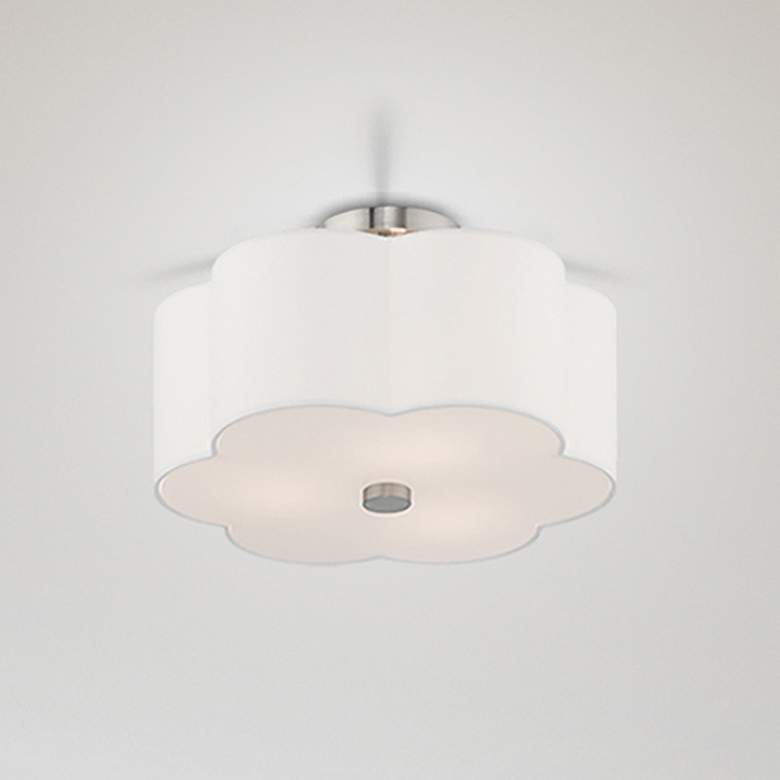 Image 1 Chelsea 15" Wide Brushed Nickel Clover Ceiling Light