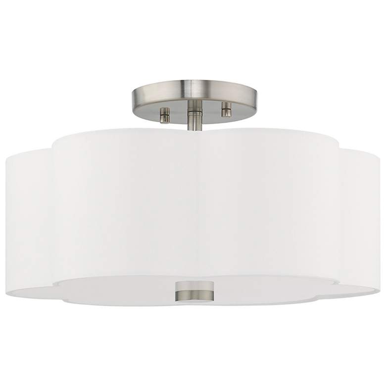 Image 4 Chelsea 15" Wide Brushed Nickel Clover Ceiling Light more views
