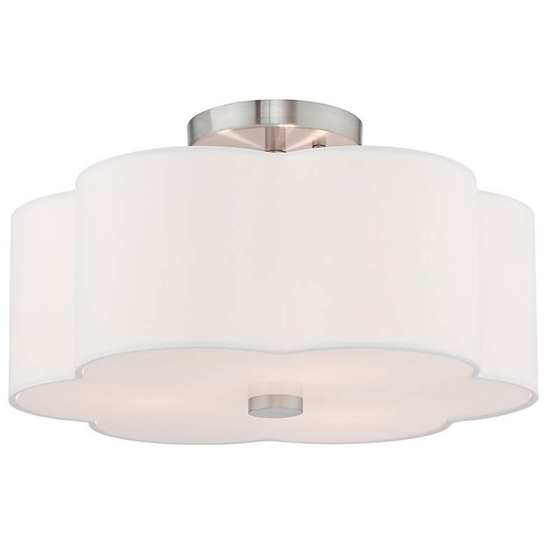 Image 5 Chelsea 15" Wide Brushed Nickel Clover Ceiling Light more views