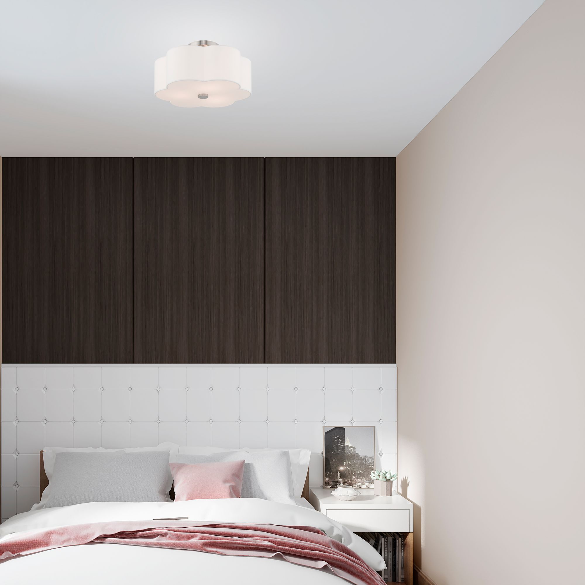 Chelsea 15" Wide Brushed Nickel Clover Ceiling Light