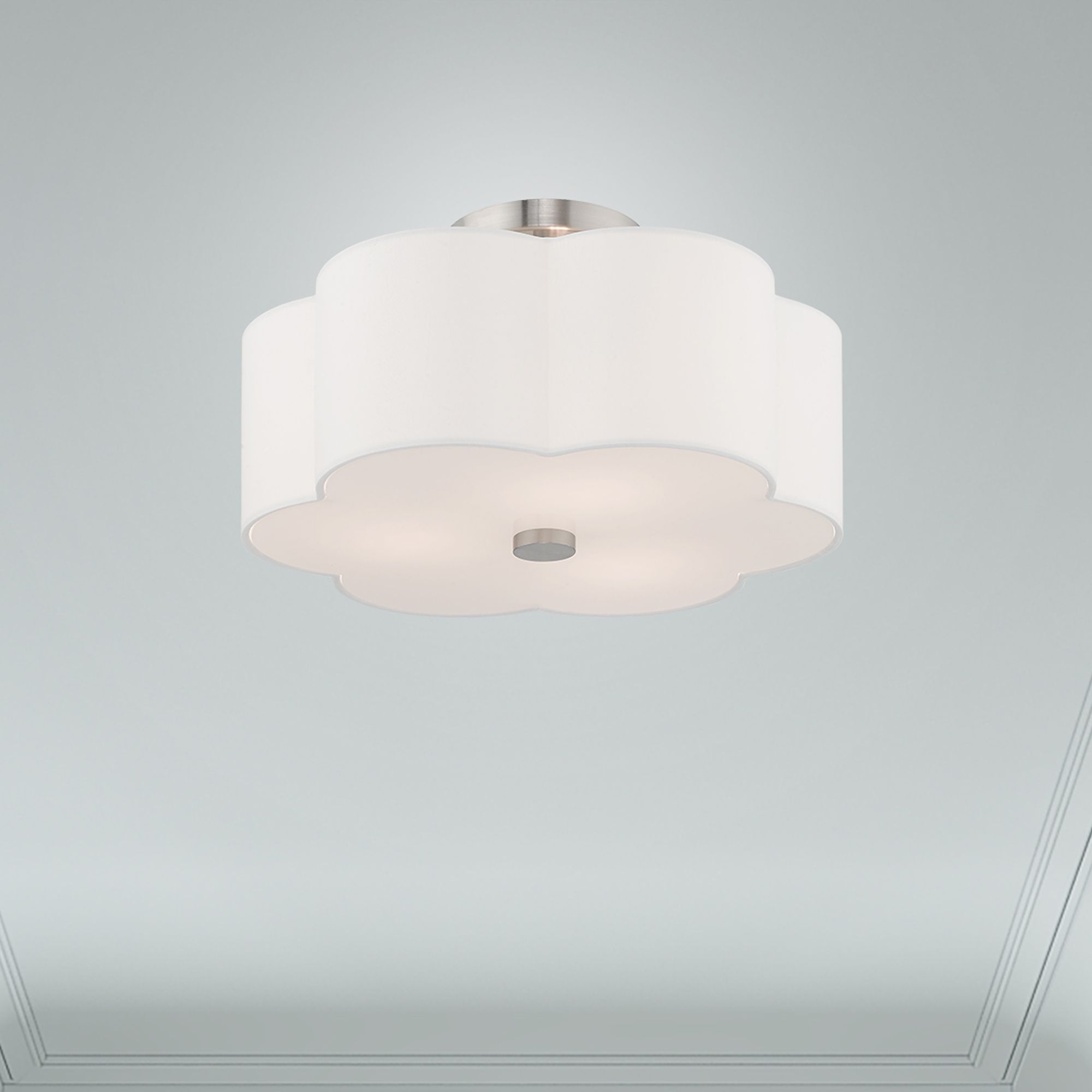 Chelsea 15" Wide Brushed Nickel Clover Ceiling Light