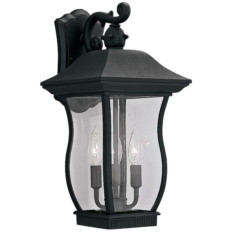 Image 1 Chelsea 18 1/4 inch High 3-Light Black Outdoor Wall Light