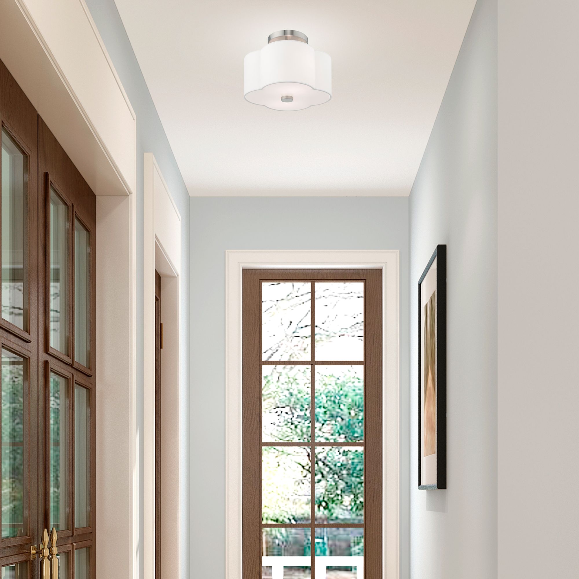 Chelsea 2 Light Brushed Nickel Ceiling Mount