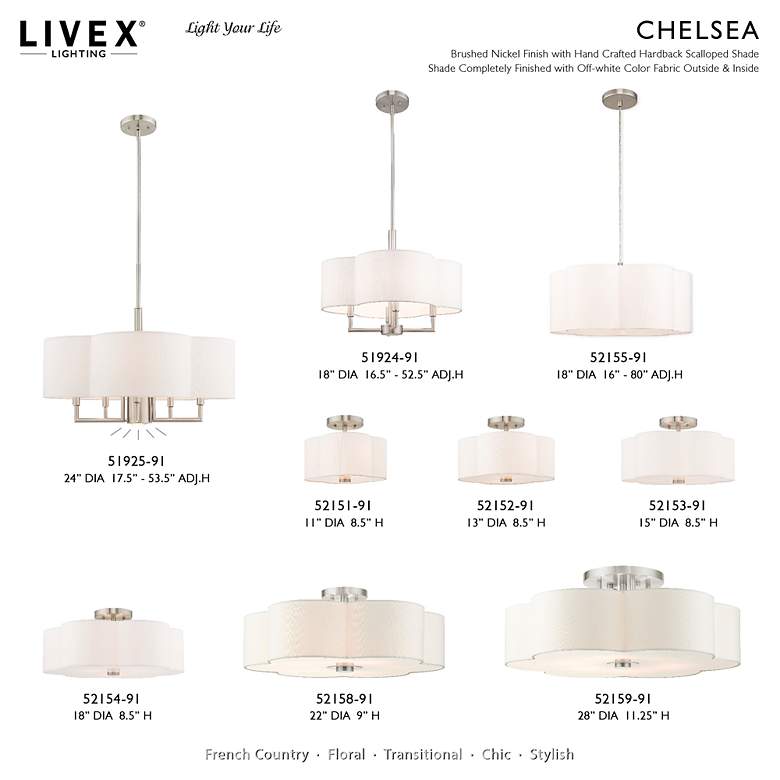 Image 3 Chelsea 2 Light Brushed Nickel Ceiling Mount more views