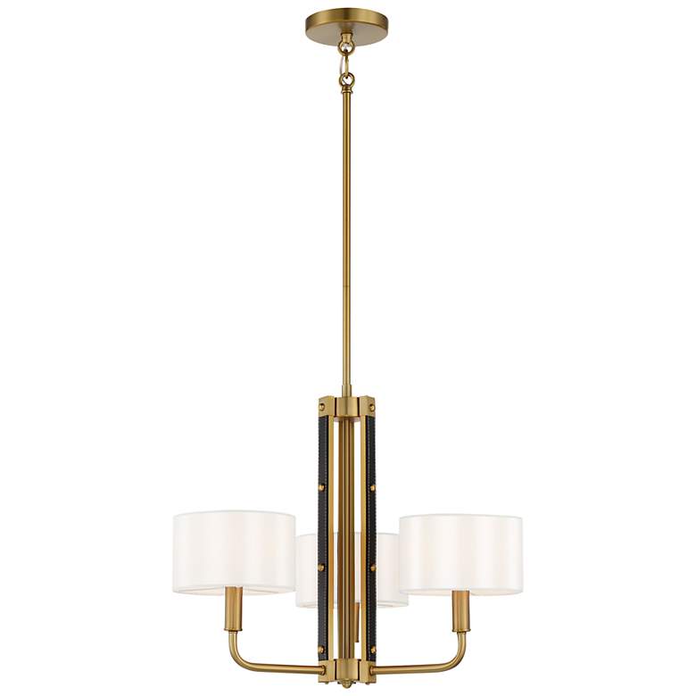 Image 1 Chelsea 22" Wide Soft Brass 3-Light Chandelier