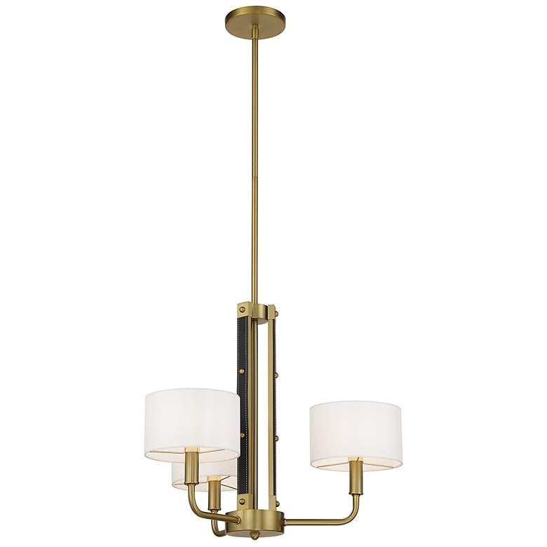 Image 4 Chelsea 22" Wide Soft Brass 3-Light Chandelier more views