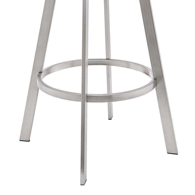 Image 2 Chelsea 25" Black Faux Leather Brushed Steel Counter Stool more views