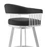 Chelsea 25" Black Faux Leather Brushed Steel Counter Stool