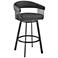 Chelsea 25" Black Faux Leather Metal Swivel Counter Stool
