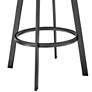 Chelsea 25" Black Faux Leather Metal Swivel Counter Stool