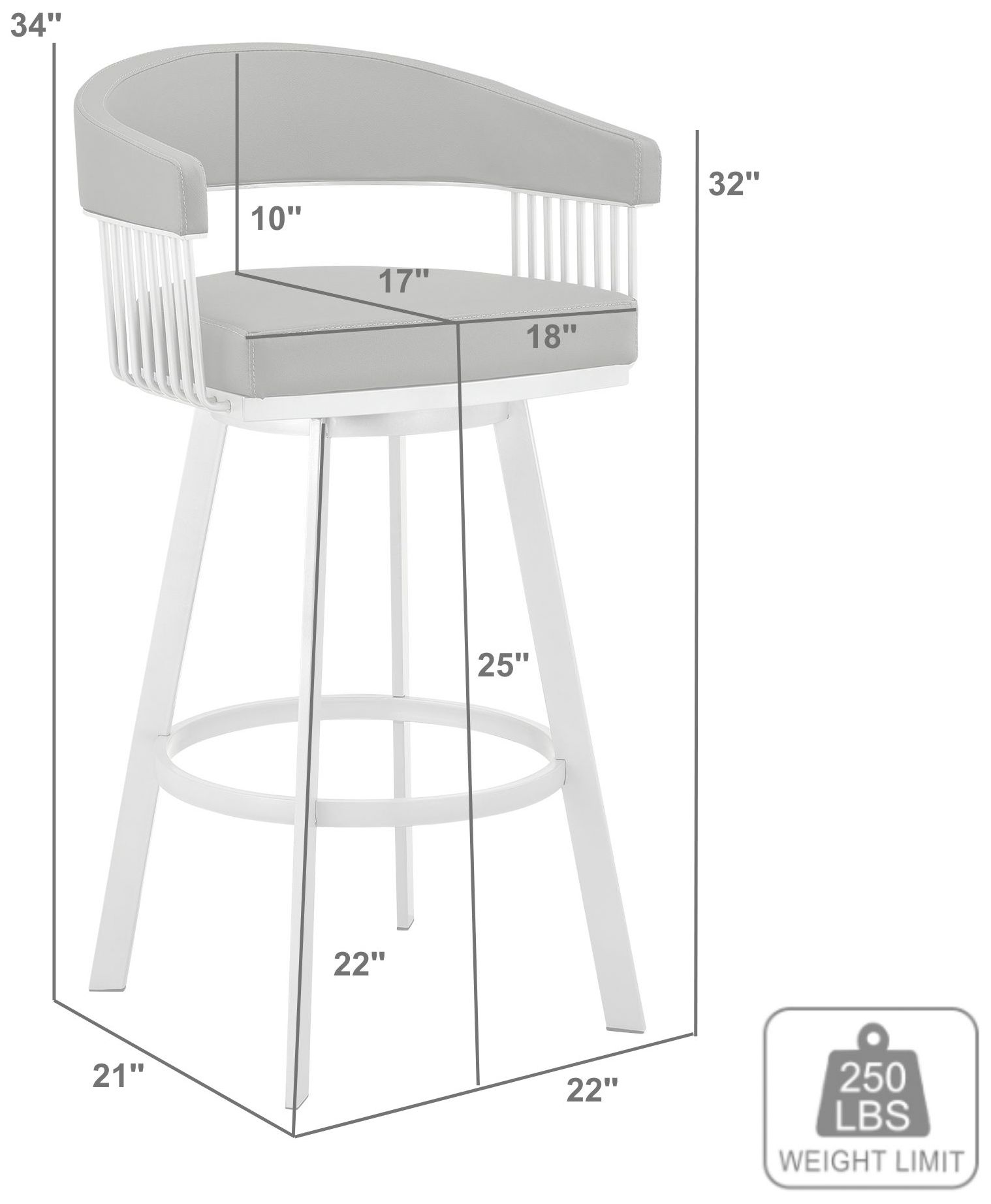 Chelsea 25" Black Faux Leather Metal Swivel Counter Stool