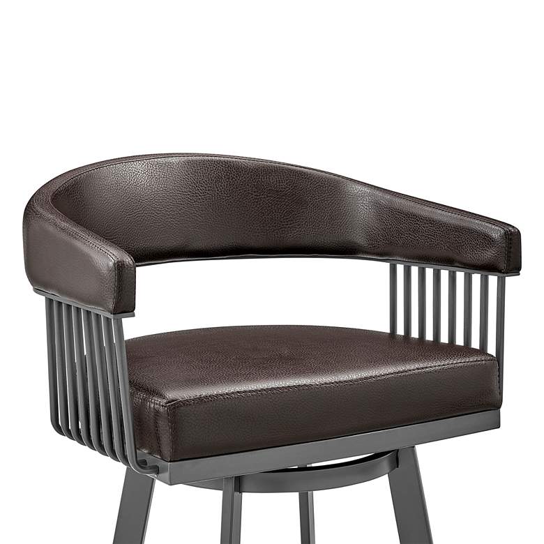 Image 2 Chelsea 25" Chocolate Faux Leather Swivel Counter Stool more views