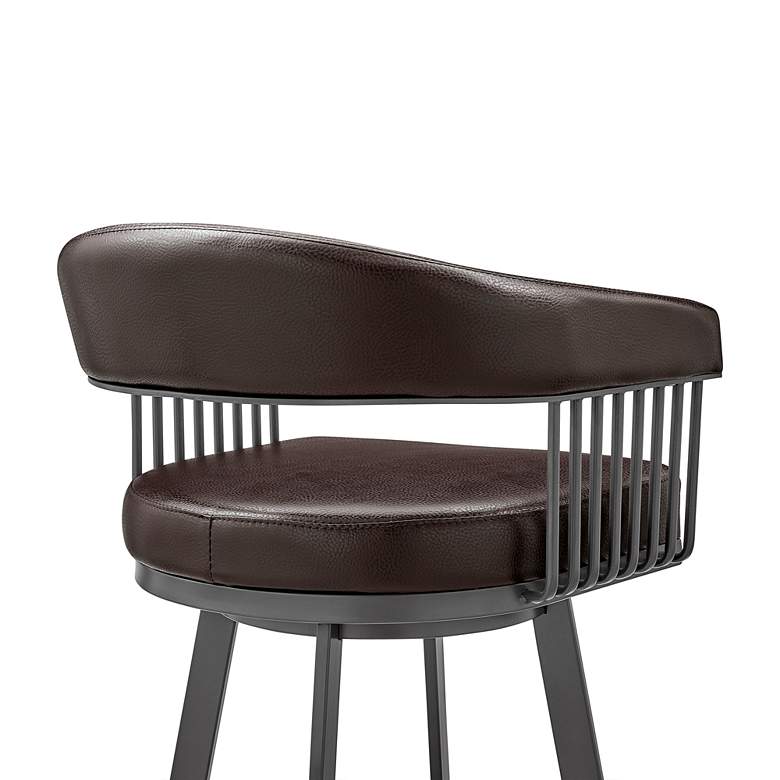 Image 3 Chelsea 25" Chocolate Faux Leather Swivel Counter Stool more views