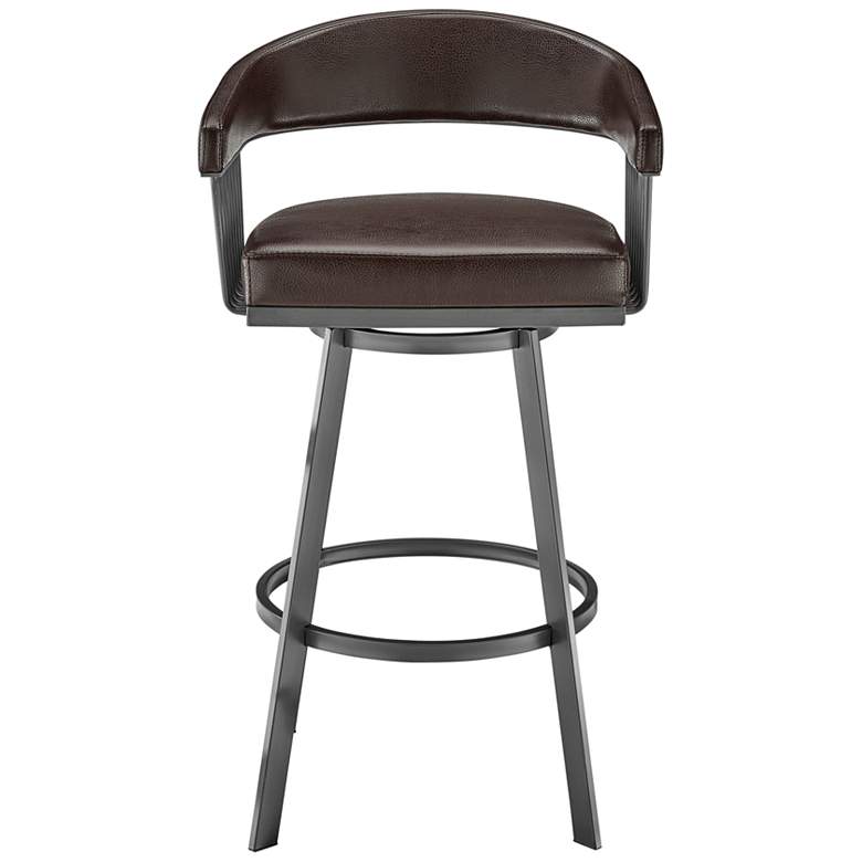 Image 5 Chelsea 25 inch Chocolate Faux Leather Swivel Counter Stool more views
