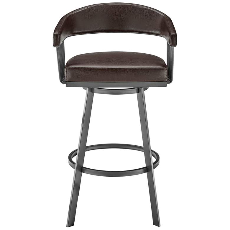 Image 5 Chelsea 25" Chocolate Faux Leather Swivel Counter Stool more views