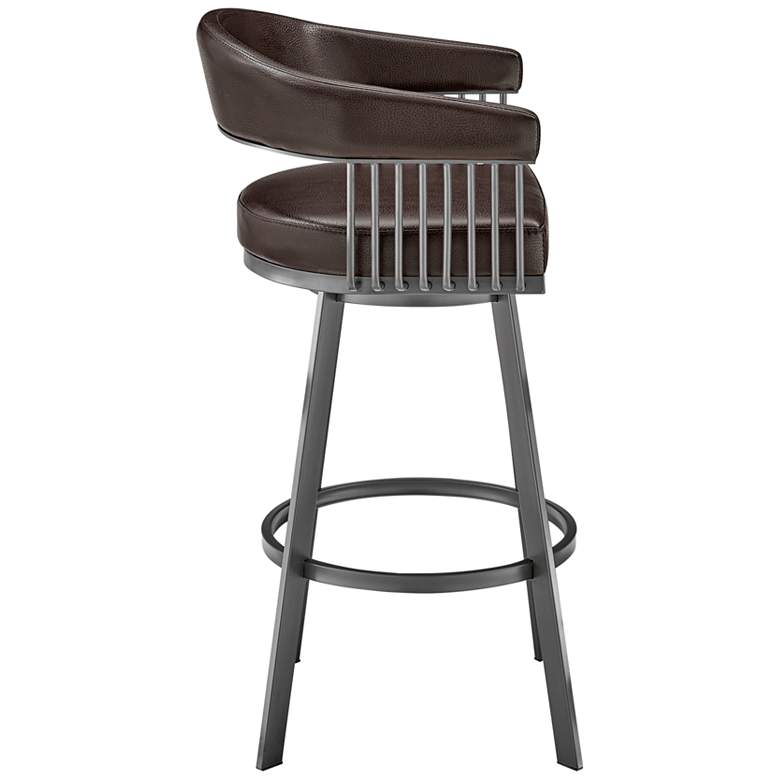 Image 6 Chelsea 25" Chocolate Faux Leather Swivel Counter Stool more views