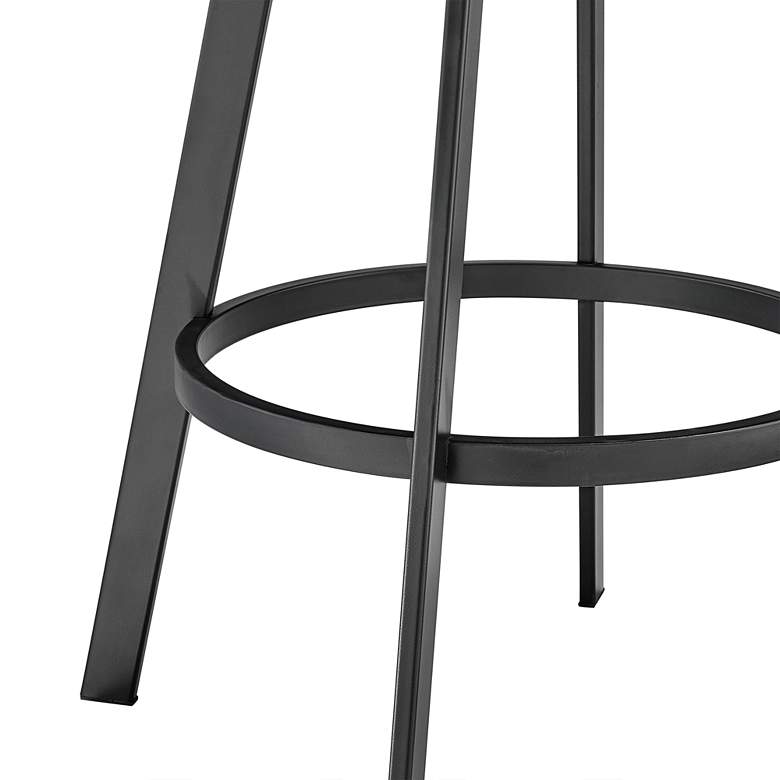 Image 4 Chelsea 25" Gray Faux Leather Black Metal Counter Stool more views