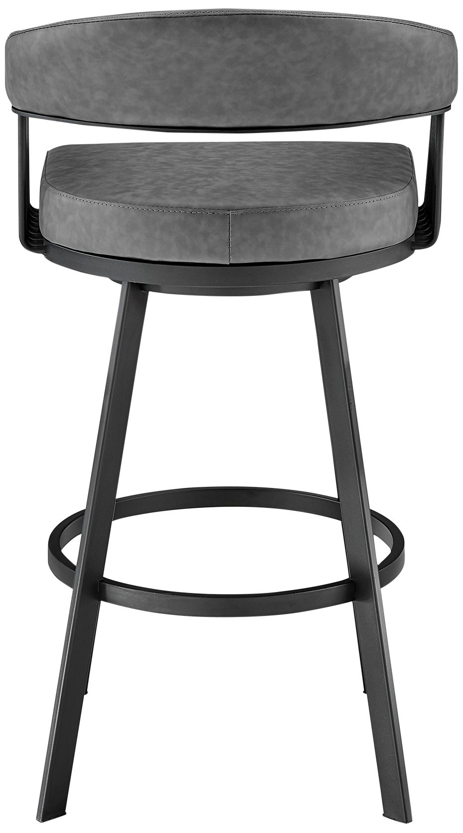 Chelsea 25" Gray Faux Leather Black Metal Counter Stool