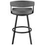 Chelsea 25" Gray Faux Leather Black Metal Counter Stool