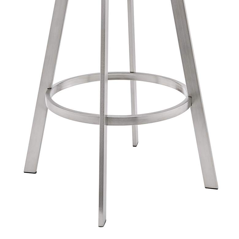 Image 4 Chelsea 25" Gray Faux Leather Brushed Steel Counter Stool more views