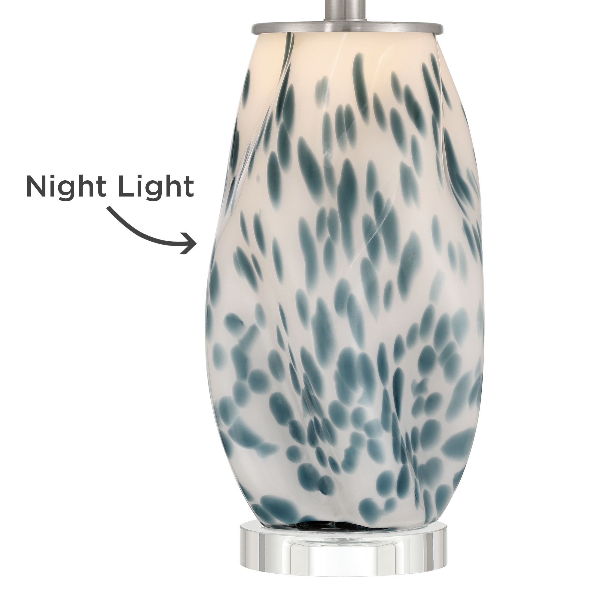 Image 7 Chelsea 25" High White and Blue Nightlight Table Lamp more views