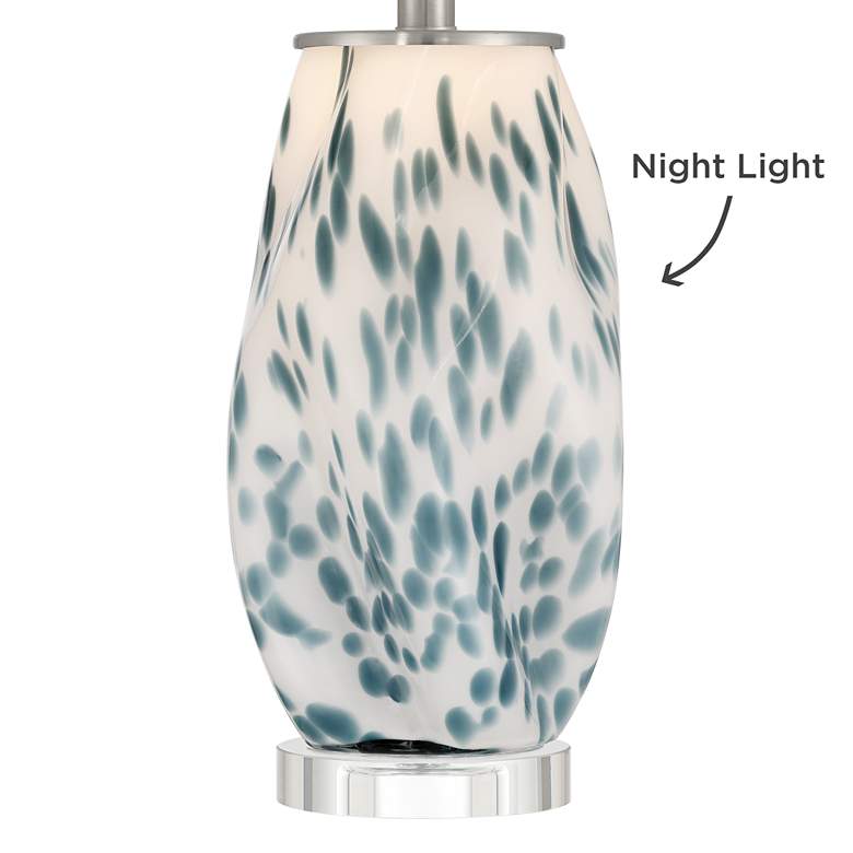 Image 7 Chelsea 25" High White and Blue Nightlight Table Lamp more views