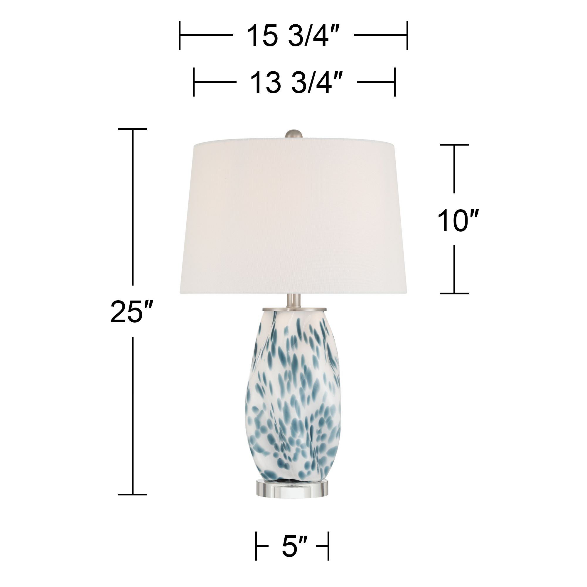 Chelsea 25" High White and Blue Nightlight Table Lamp