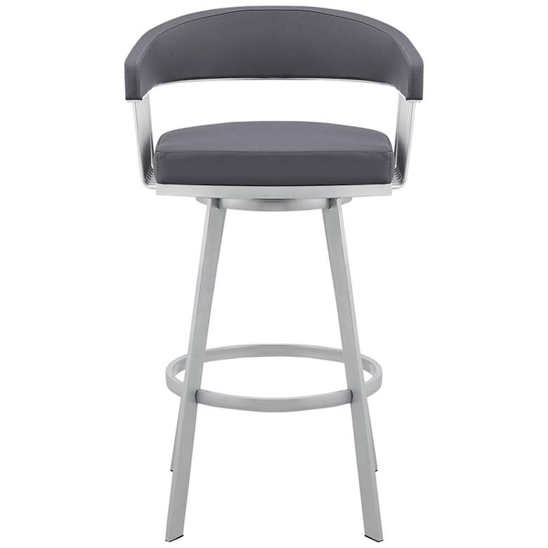 Image 7 Chelsea 25" Slate Gray Faux Leather Swivel Counter Stool more views
