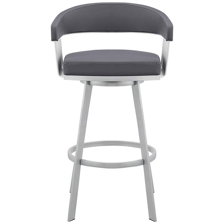 Image 7 Chelsea 25" Slate Gray Faux Leather Swivel Counter Stool more views