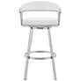 Chelsea 25" White Faux Leather Brushed Steel Counter Stool