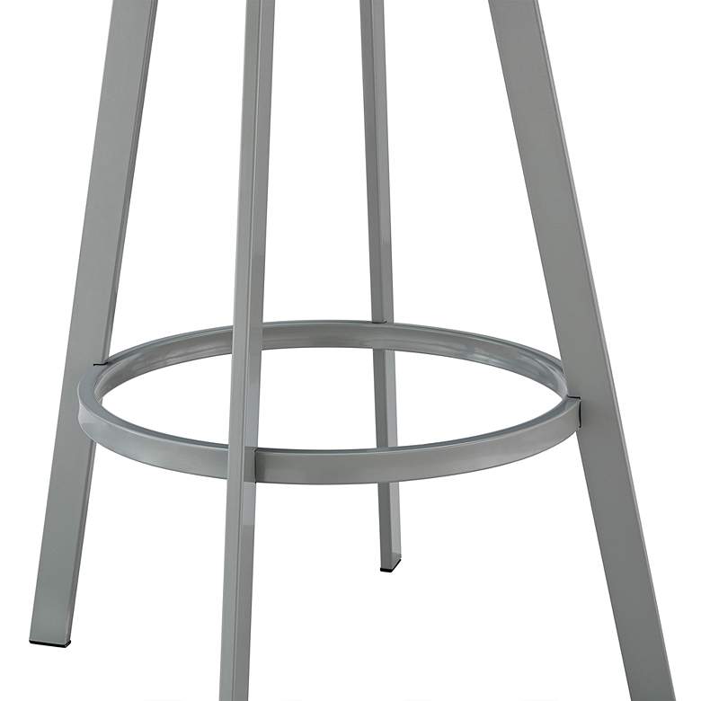 Image 4 Chelsea 25" White Faux Leather Silver Metal Counter Stool more views